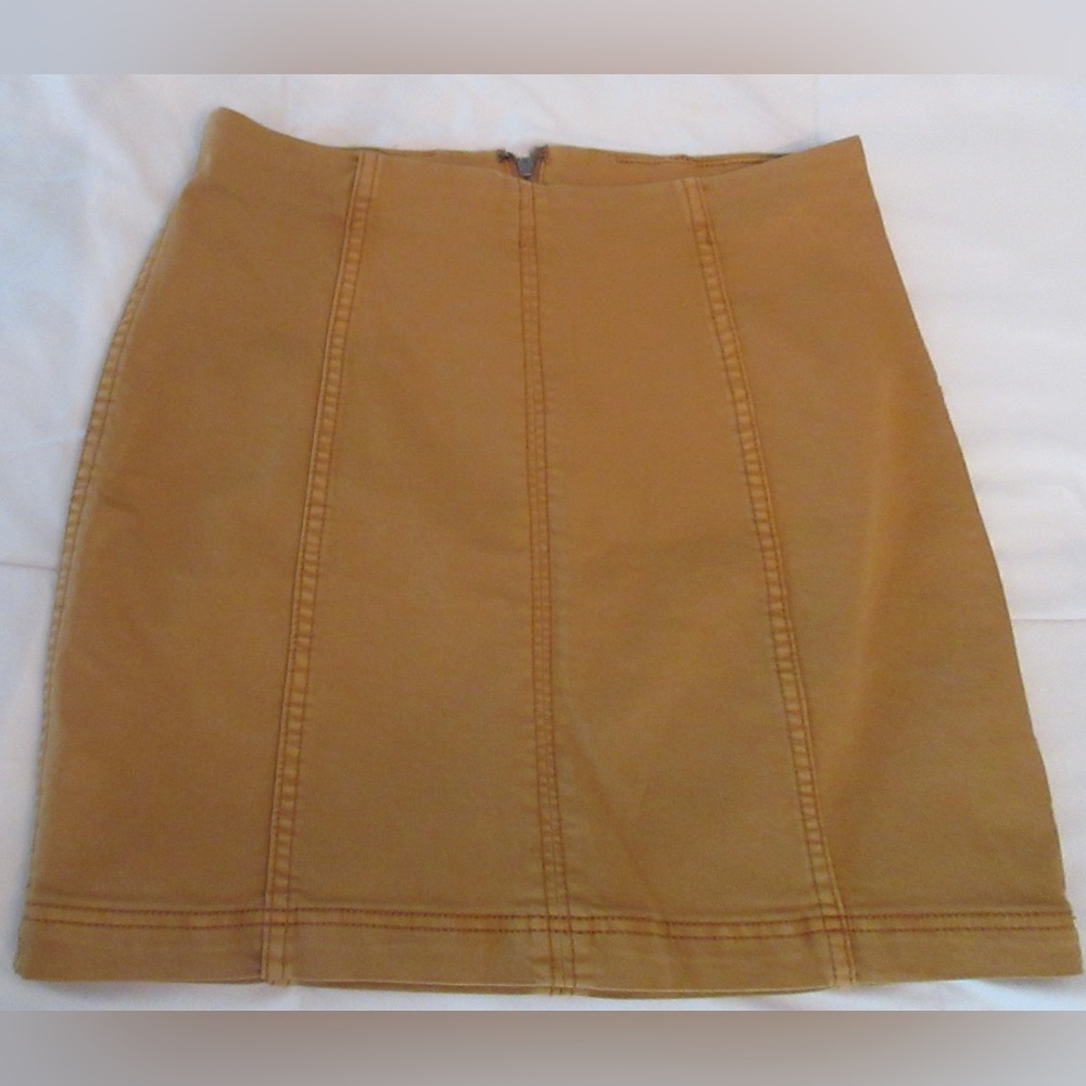☀️WORN ONCE☀️ Free People Modern Femme Golden Yellow Denim Mini Skirt